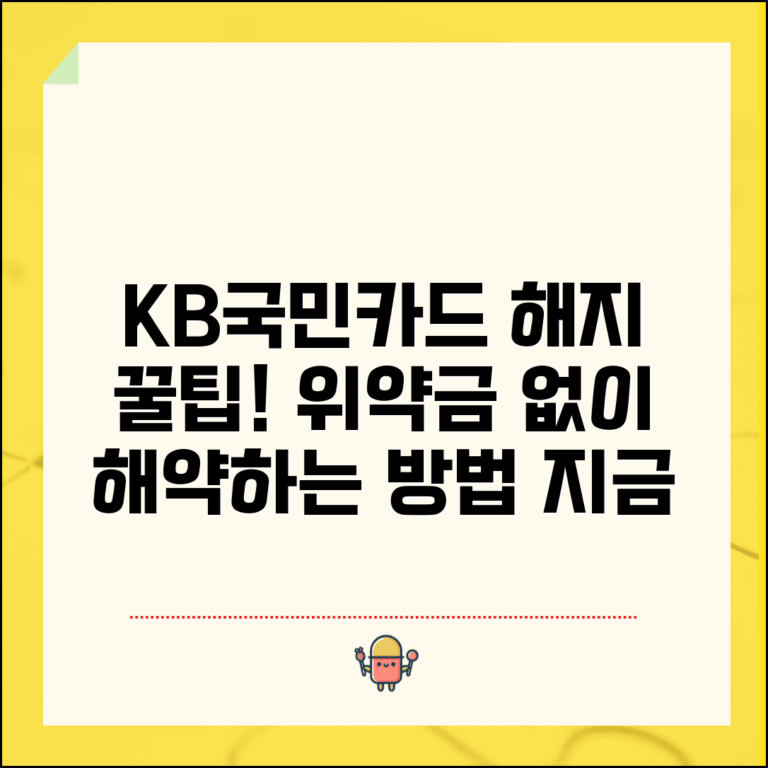 KB국민카드 해지 절차 | 국민카드 해약 방법 위약금 면제 조건