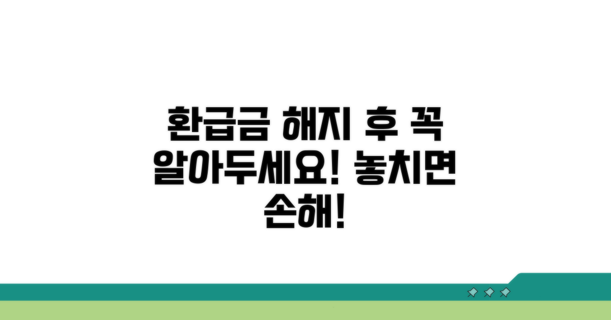 해지 후 주의사항과 환급금 안내