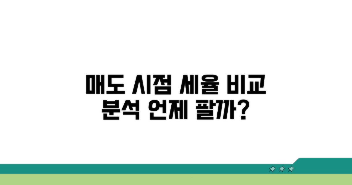 매도 시점별 세율 비교 분석
