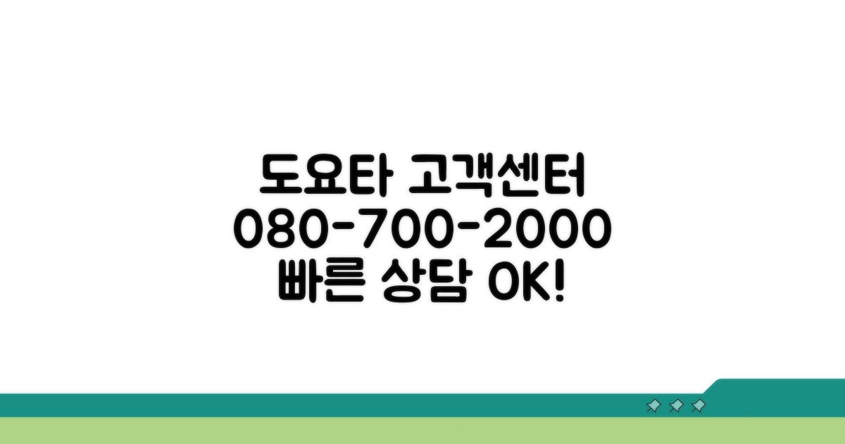 도요타 고객센터 전화번호 080-700-2000
