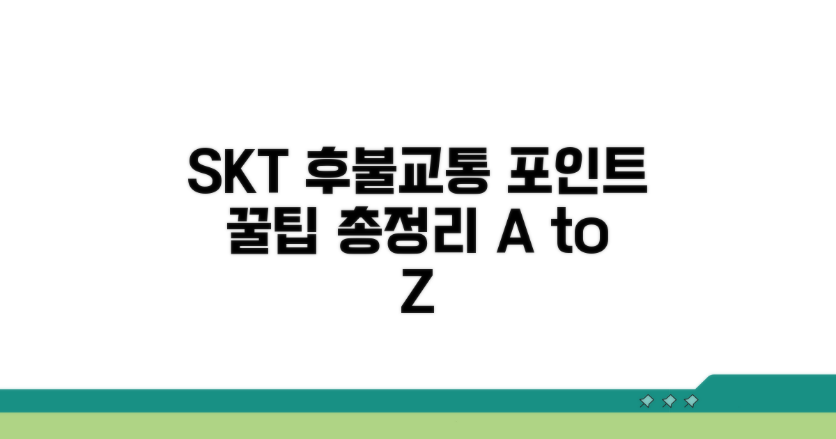SKT 후불교통 포인트 총정리