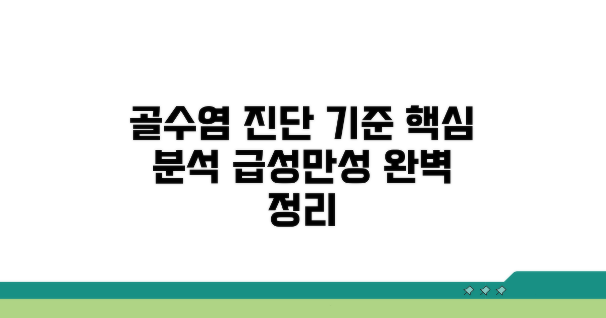 급성/만성 골수염 진단 기준 상세 분석