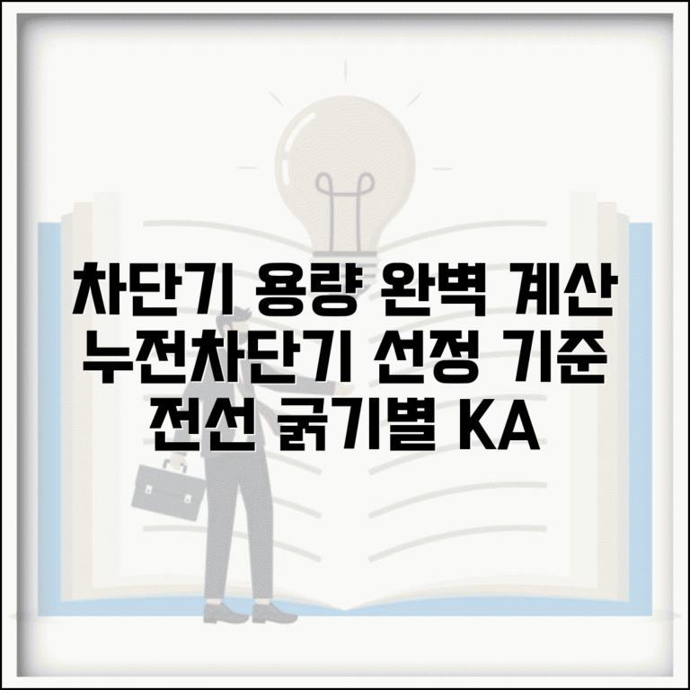 차단기 용량 계산법 및 선정 | 누전차단기 용량 선정 기준 | 전선 굵기별 차단기 용량 | 차단기 ka 계산