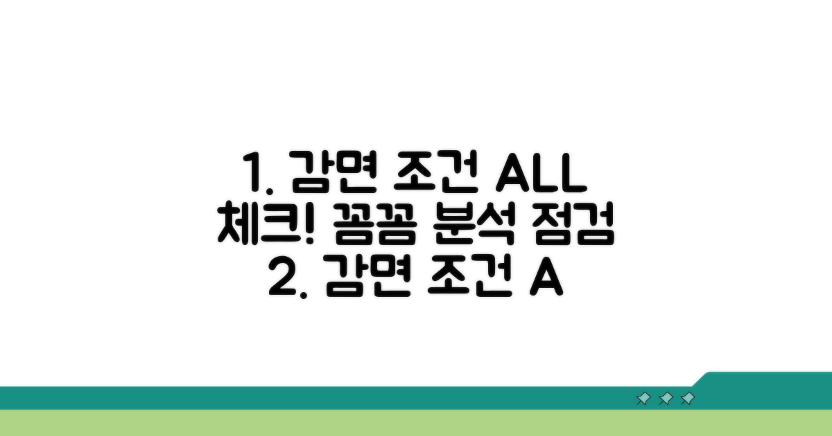 감면 조건 상세 분석 및 점검