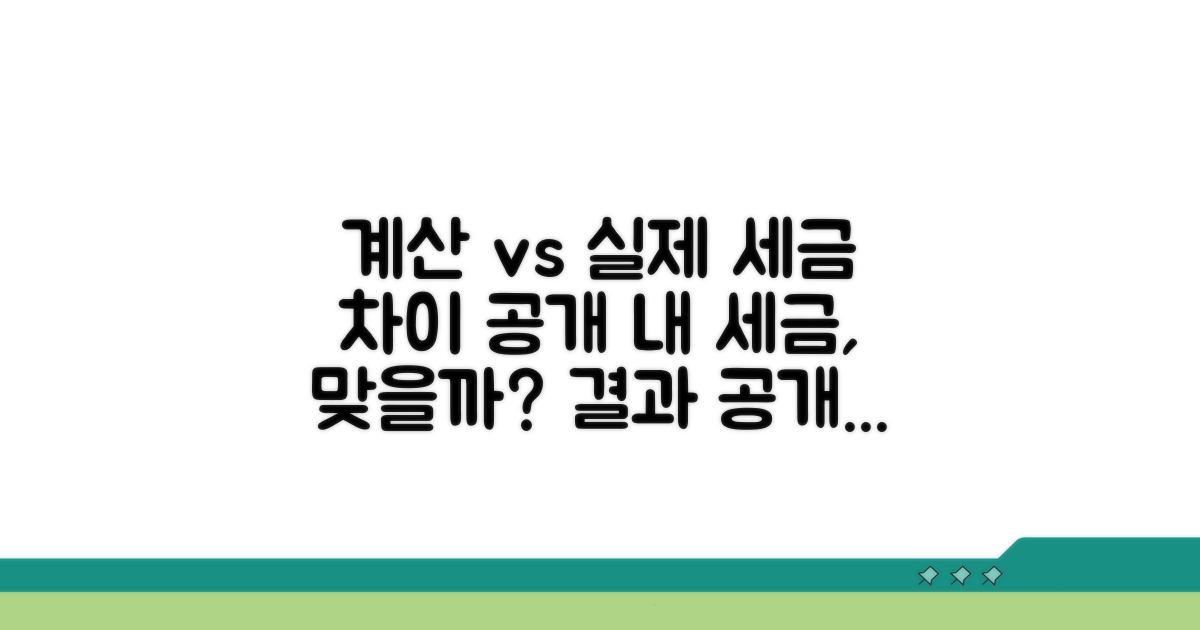 계산 결과, 실제 세금과 비교