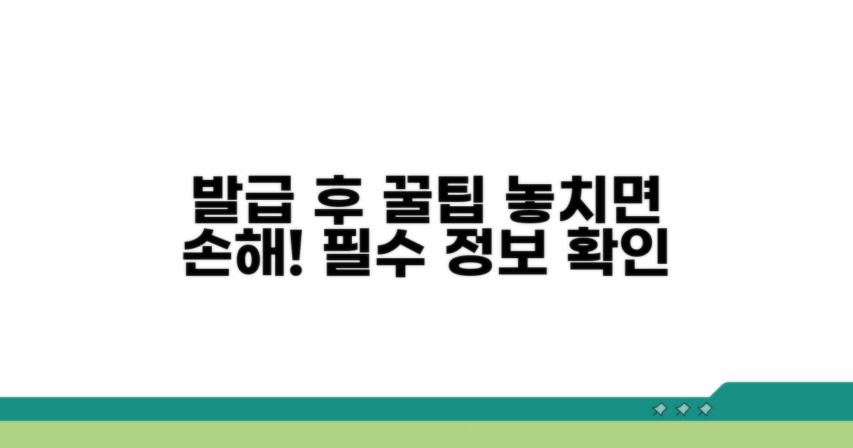 발급 후 알아두면 좋은 추가 팁