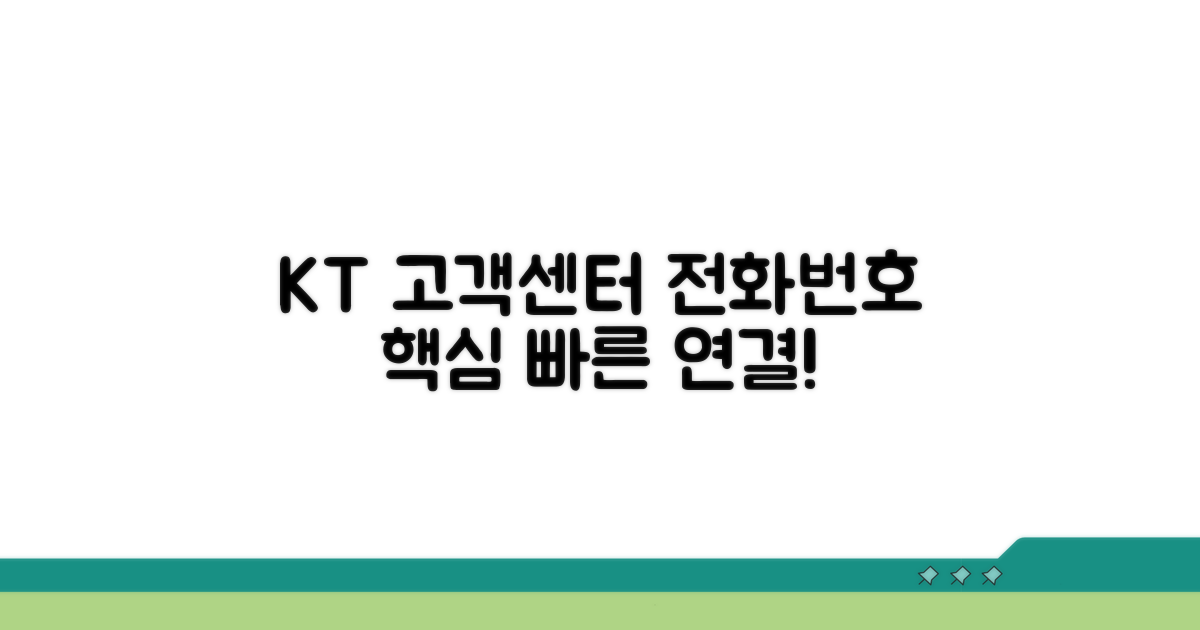 KT 고객센터 전화번호 핵심 정보