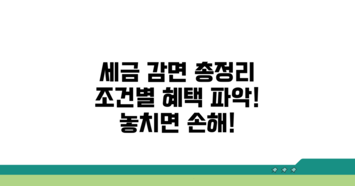 세금 감면 종류별 조건 분석