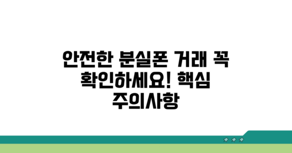 안전한 분실폰 거래, 핵심 주의사항