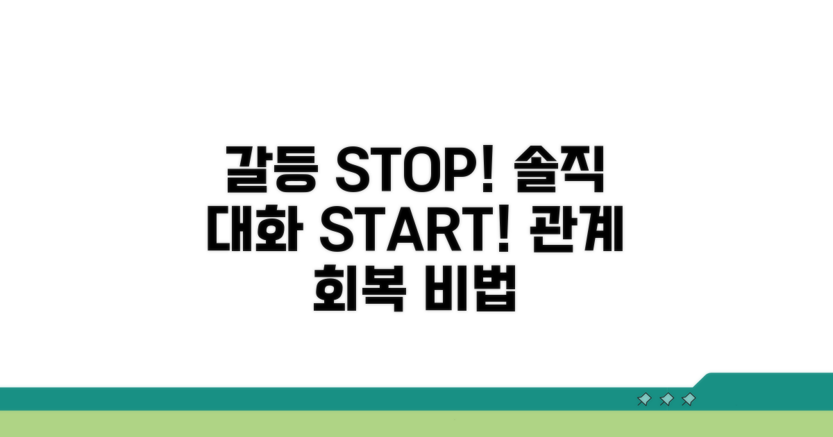 갈등 해소, 솔직 대화 시작법