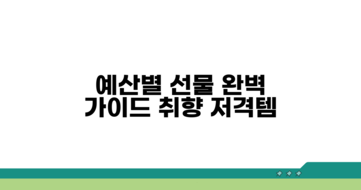 예산별 선물 선택 가이드