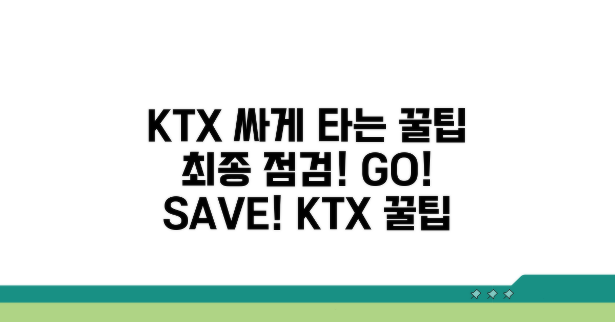 KTX 저렴하게 타는 최종 점검