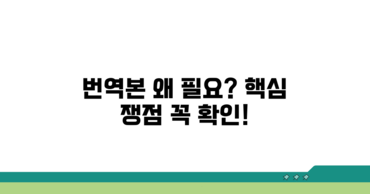 핵심 쟁점: 번역본 제출은 왜 필요할까?
