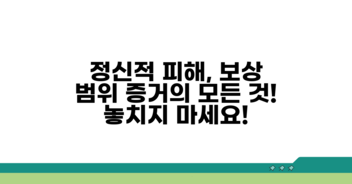 정신적 피해 보상 범위와 증거