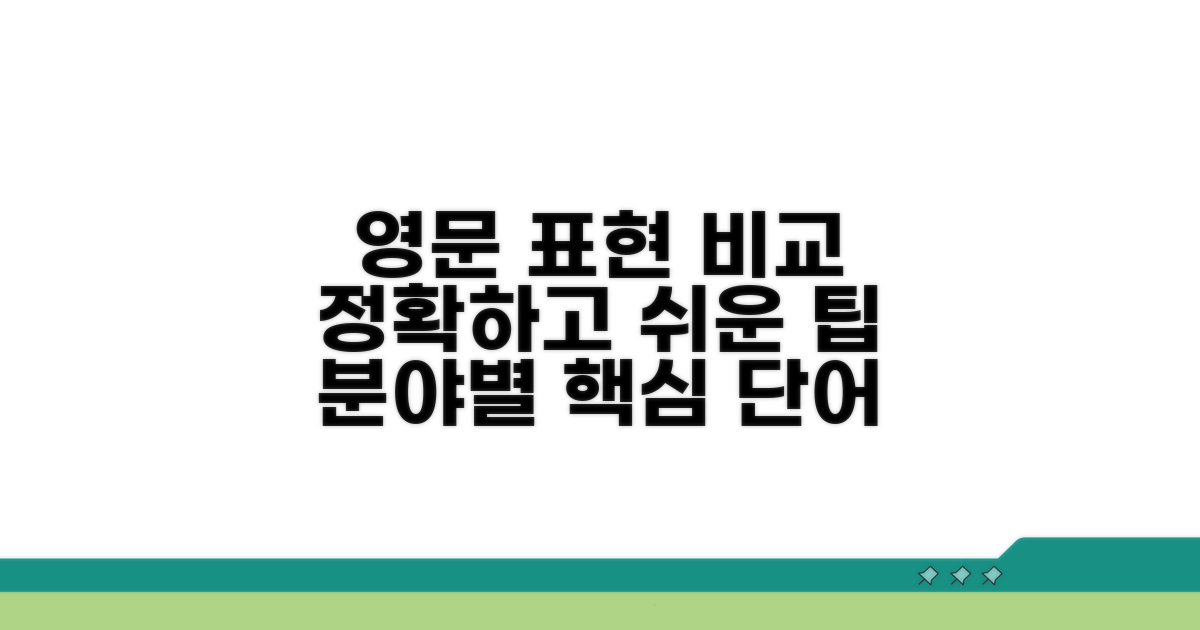 분야별 정확한 영문 표현 비교