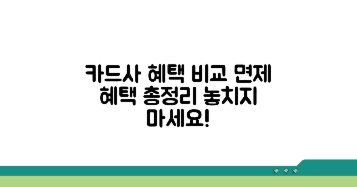 주요 카드사 면제 혜택 비교