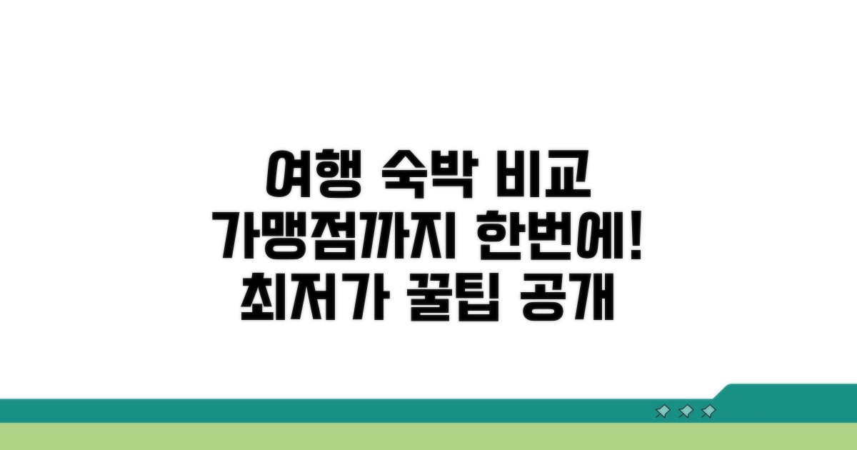 여행, 숙박, 가맹점 완벽 비교