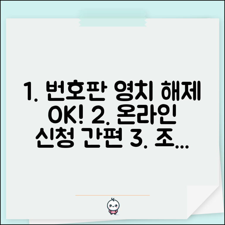 자동차 번호판 영치 간편민원 서비스 | 번호판 영치 해제 온라인 신청 방법 및 조건