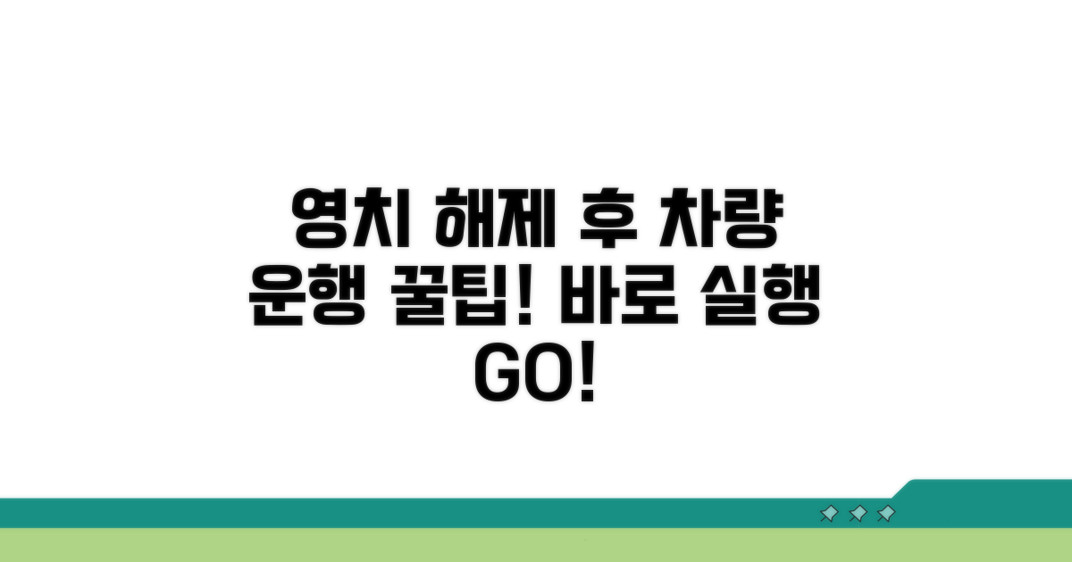 영치 해제 후 차량 운행 꿀팁