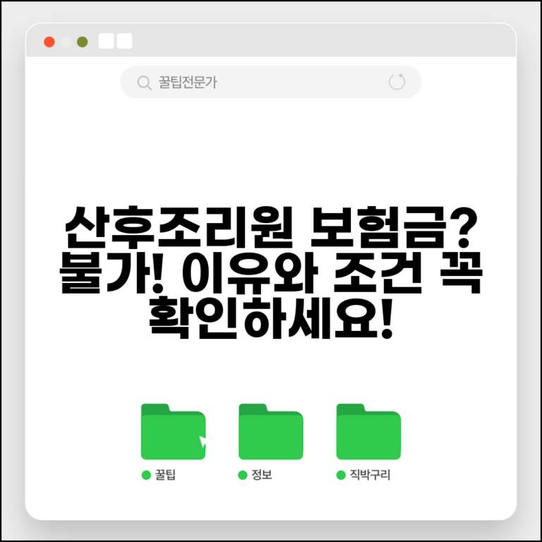 산후조리원 입원 보험금 청구 불가 | 출산 후 보험 제외 이유 및 가입 조건 총정리