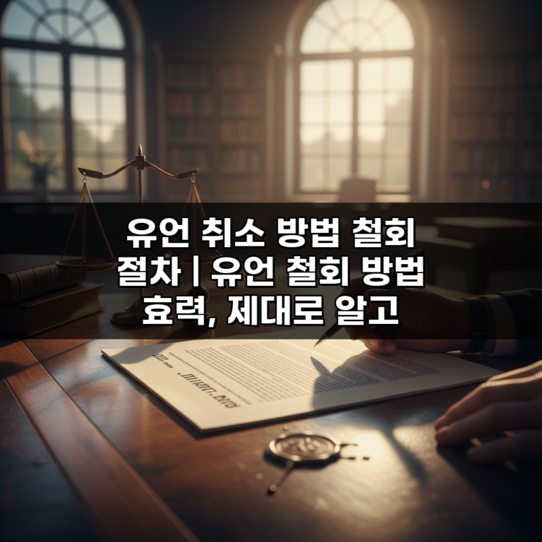 유언 취소 방법 철회 절차 | 유언 철회 방법 효력, 제대로 알고 계신가요?