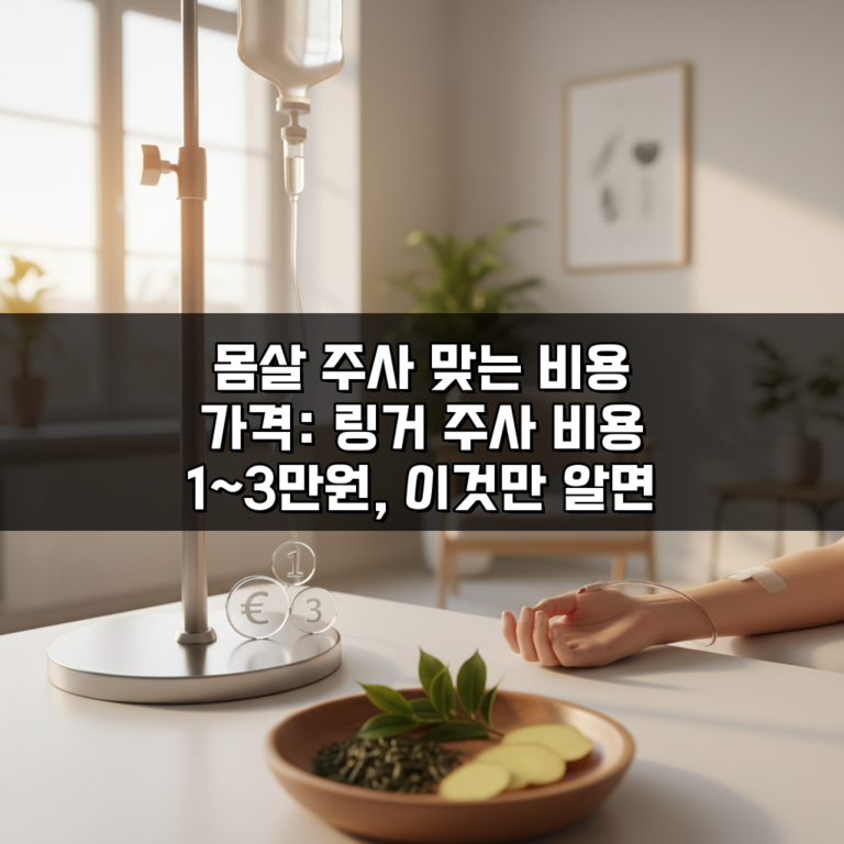 몸살 주사 맞는 비용 가격: 링거 주사 비용 1~3만원, 이것만 알면 끝!
