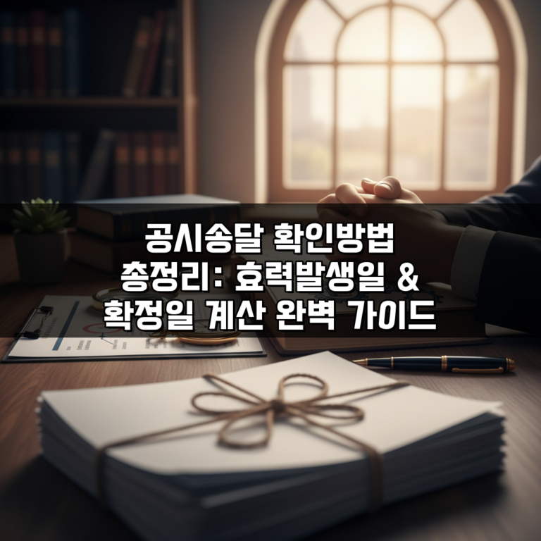 공시송달 확인방법 총정리: 효력발생일 & 확정일 계산 완벽 가이드