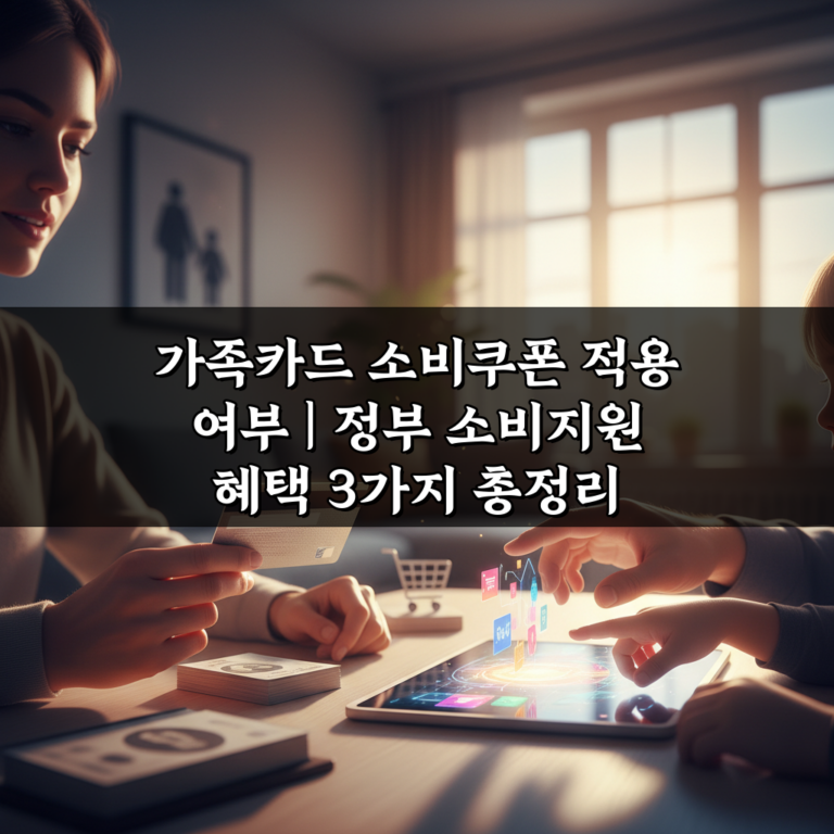 가족카드 소비쿠폰 적용 여부 | 정부 소비지원 혜택 3가지 총정리
