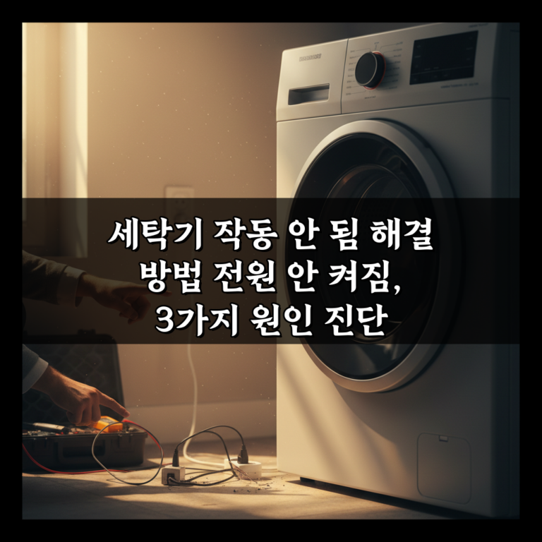 세탁기 작동 안 됨 해결 방법 전원 안 켜짐, 3가지 원인 진단
