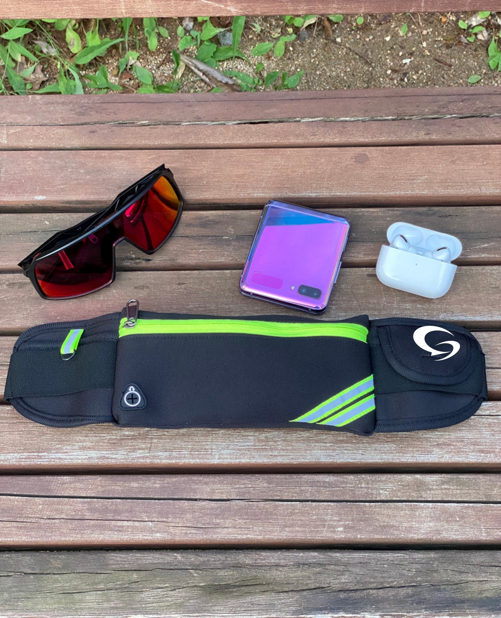 콤마스포츠 멀티포켓 러닝벨트 플립벨트 힙색 조깅 마라톤 허리가방 얄은허리 러닝용품 밴드 방수 허리색 골프 헬스 상세 이미지 1