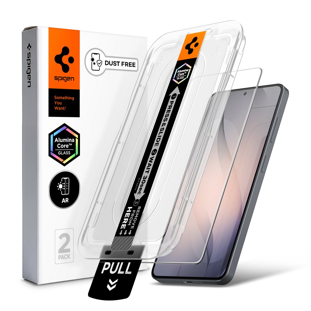 먼지 없는 슈피겐 갤럭시 저반사 AR 강화유리 액정필름 글라스tR 이지핏 AR 갤럭시S26, 2매입 상세 이미지 1