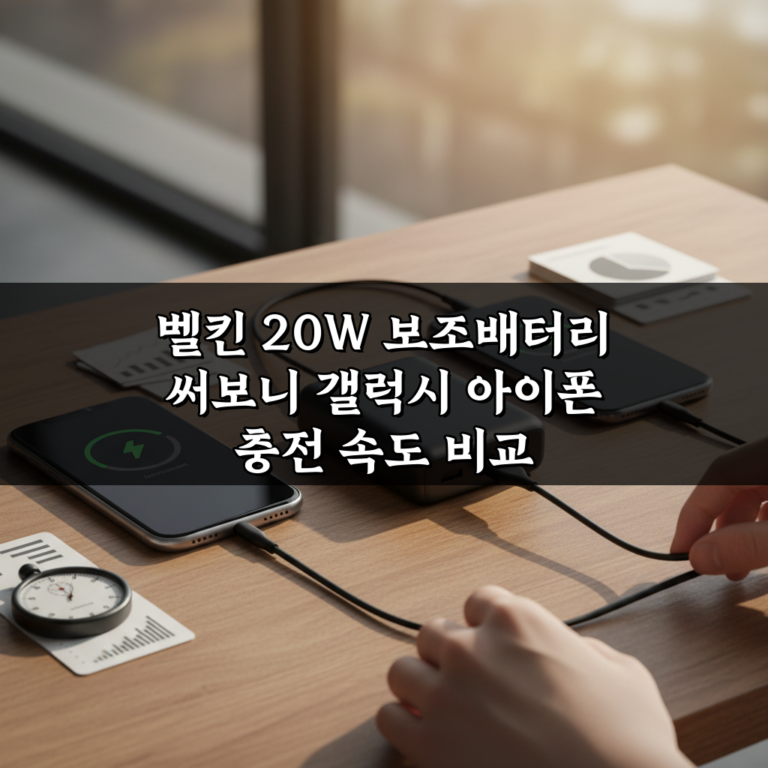벨킨 20W 보조배터리 써보니 갤럭시 아이폰 충전 속도 비교
