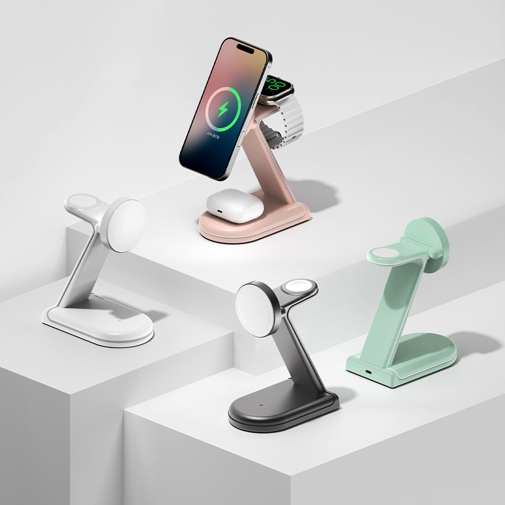 3in1 애플 MFM 맥세이프 고속 무선 충전기 MC610 화이트 상세 이미지 1