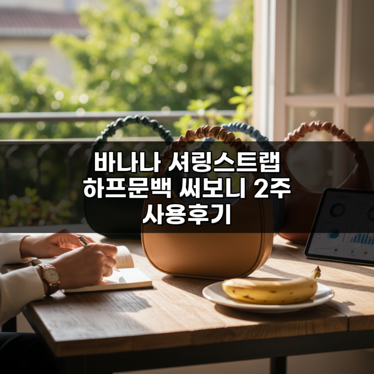 바나나 셔링스트랩 하프문백 써보니 2주 사용후기