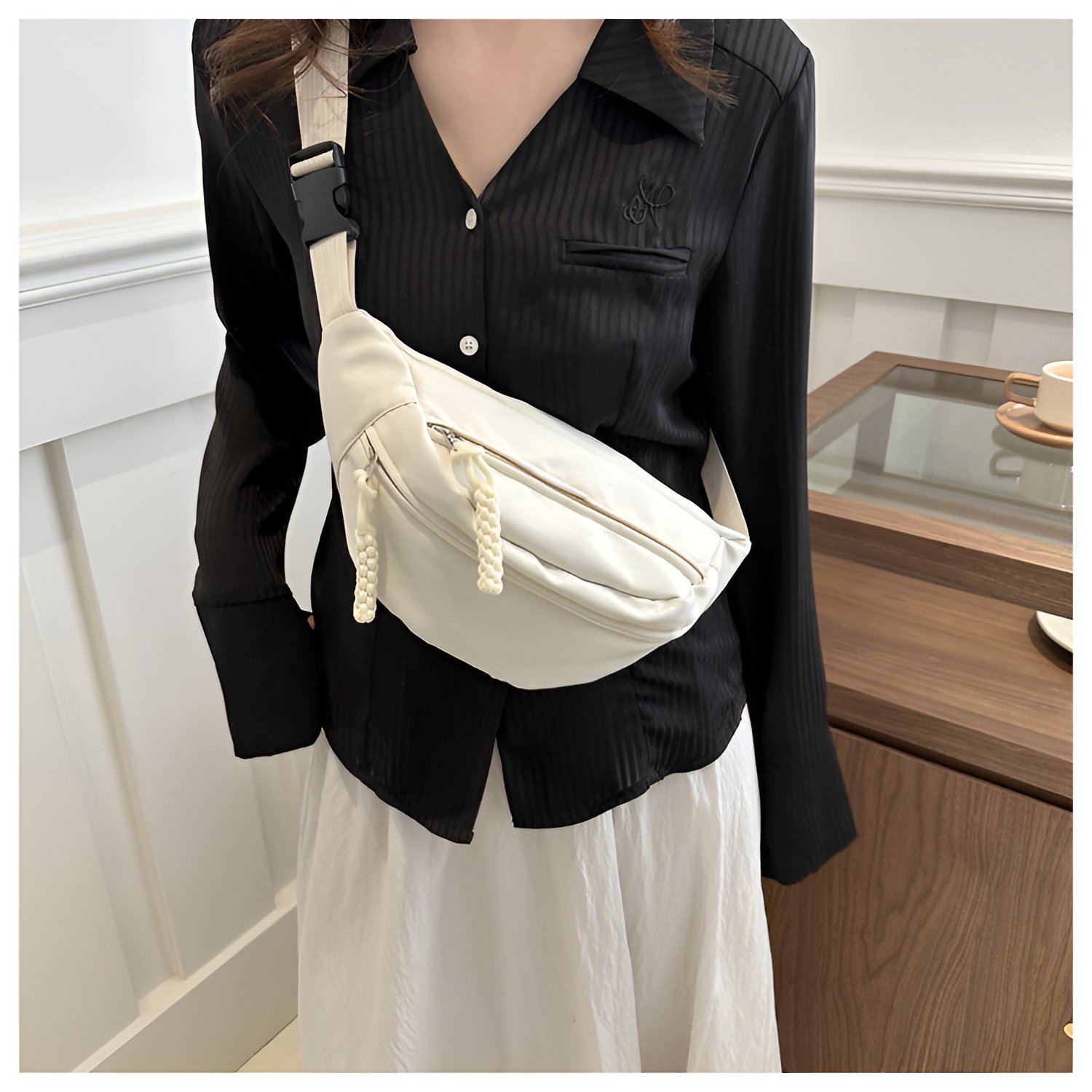 스포티 여성슬링백 가방 여자힙색 힙쌕 핸드폰가방 등산 여행용 학생 크로스바디 웨이스트백 상세 이미지 2