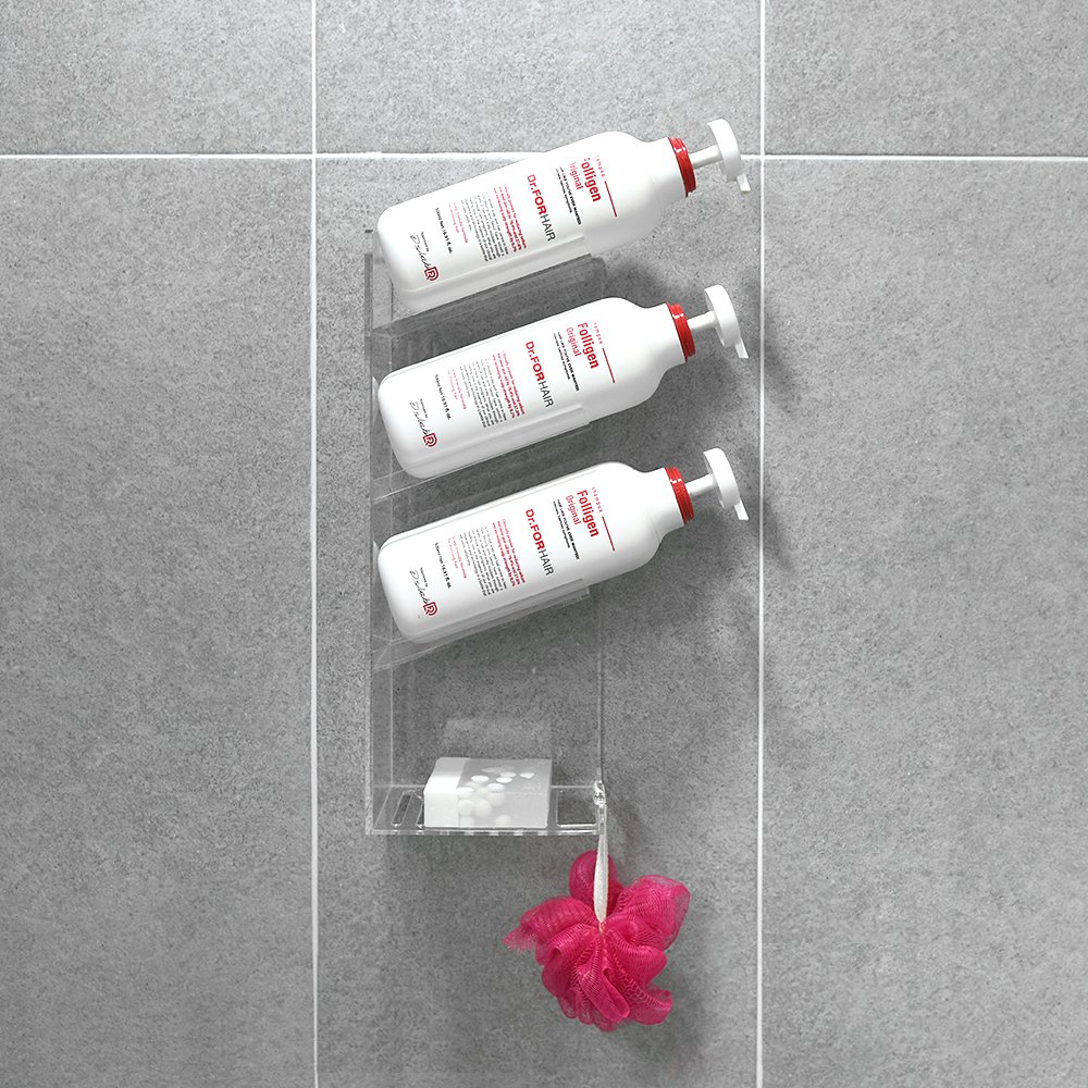 노바리빙 아크릴 욕실 선반 수납장 화장실 수납함 욕실장 무타공 상세 이미지 2