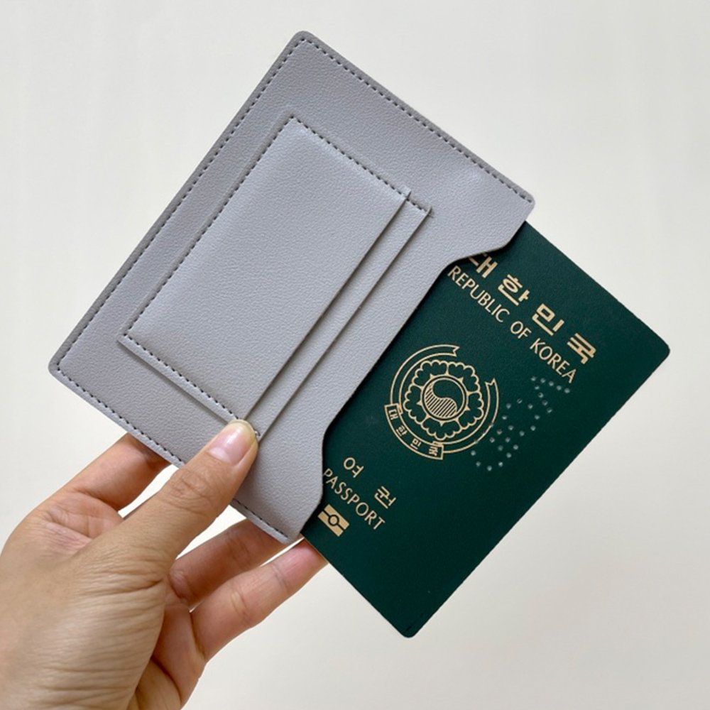 언솔드 RFID차단 가죽여권케이스 안티스키밍 여권지갑 5컬러 커플 그레이 상세 이미지 1