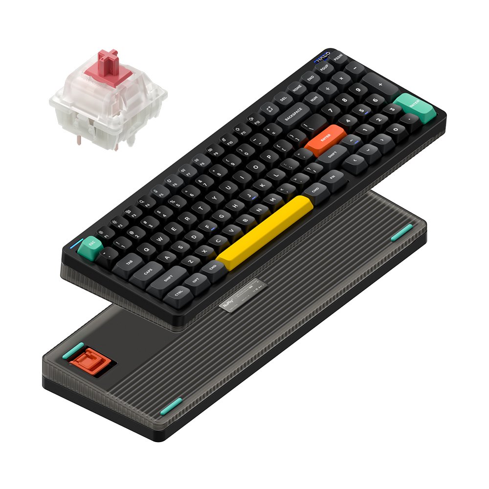 NUPHY Halo96 V2 기계식 키보드 블루투스 유선 무선 영문 각인 옵시디언 블랙, 저소음 적축 상세 이미지 1