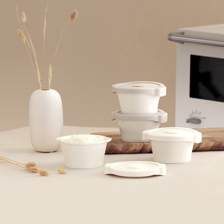 도자기 밥용기 냉동밥 보관 용기 세라믹 온기 전자렌지용 밀폐 소분 보관 2P 상세 이미지 2