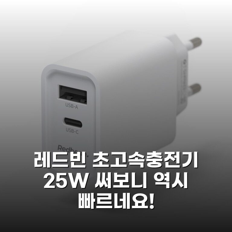 레드빈 초고속충전기 25W 써보니 역시 빠르네요!