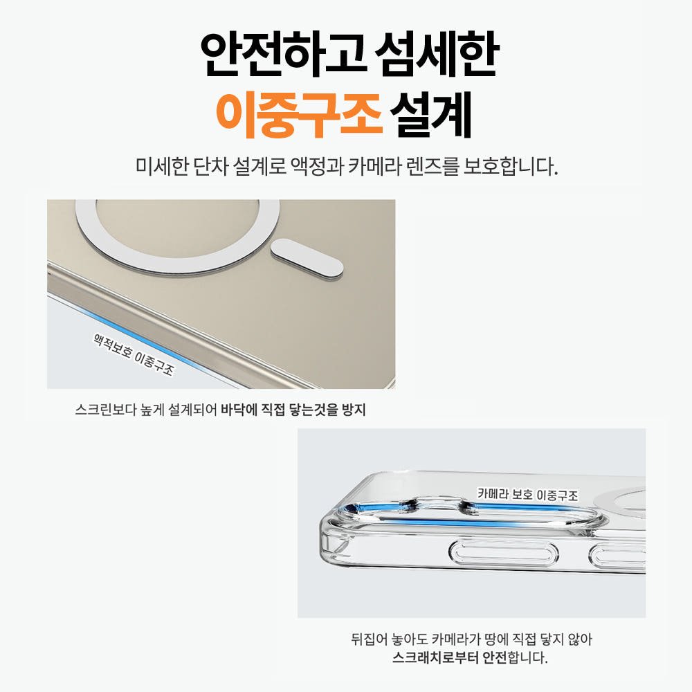 랩씨 맥세이프 마그넷 케이스 최강 2배 자력 변색 방지 클리어 투명, 갤럭시S24 울트라(카메라 개별형) 상세 이미지 1