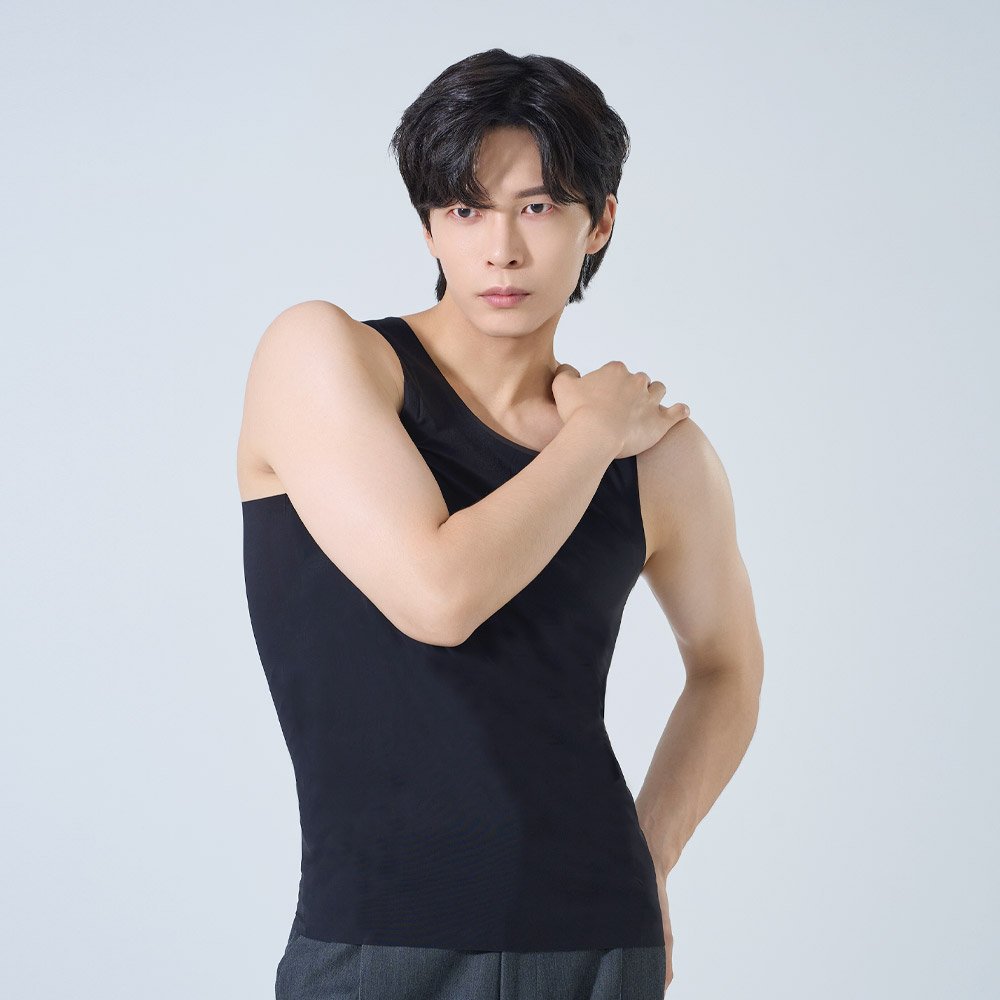 방탄 니플 커버 나시 쿨 AIRISM 남자 냉감 심리스 보정핏 민소매 기능성 런닝 셔츠 상세 이미지 2
