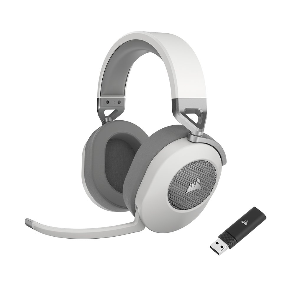 커세어 HS65 WIRELESS 7.1채널 게이밍 헤드셋 화이트 헤드셋 거치대 에디션 상세 이미지 1